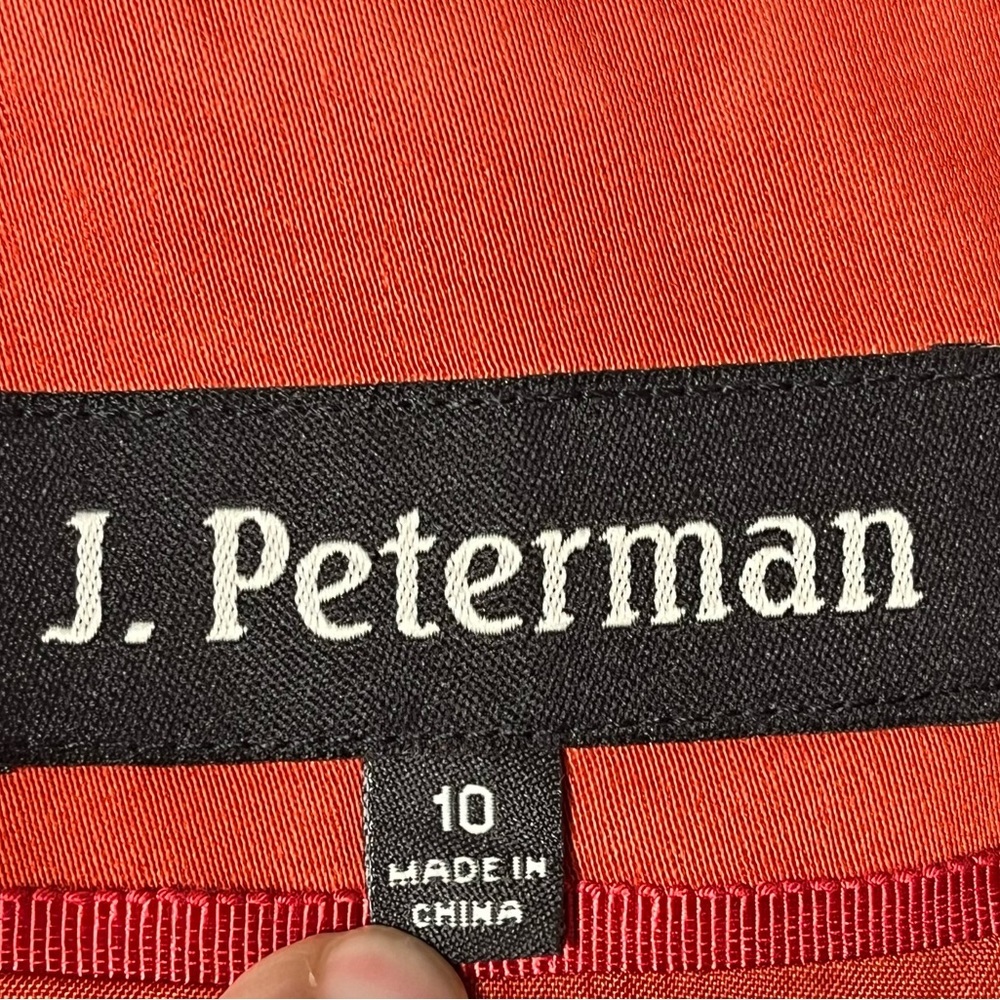 J. Peterman structured peplum style snap button blazer jacket rust orange - Picture 5 of 6
